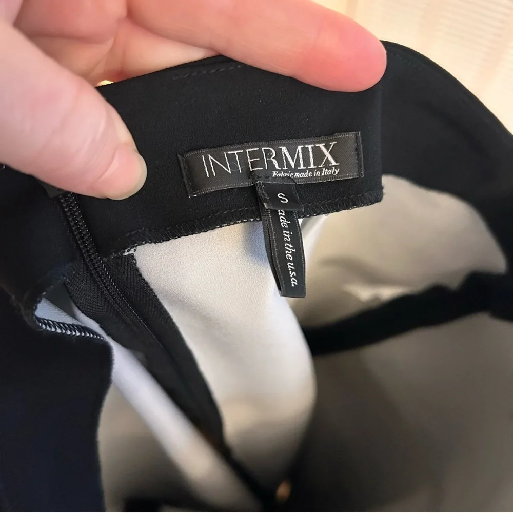 INTERMIX Black Scuba side slit Pencil Skirt small
